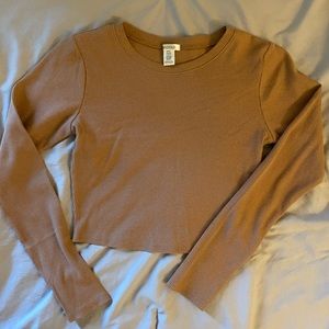 Tan Cropped Long Sleeve